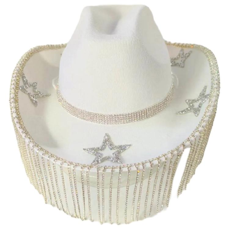 Rhinestones Fedoras Hat Carnivals Party Cowboy Hat Women Bridal Shower Photo Hat