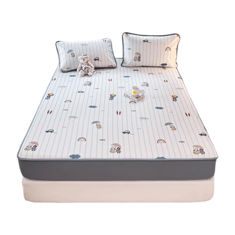 Hongdou Ice Bean Cooling Fitted Sheet 3-Piece Set 180*200cm with 2 Pillowcases