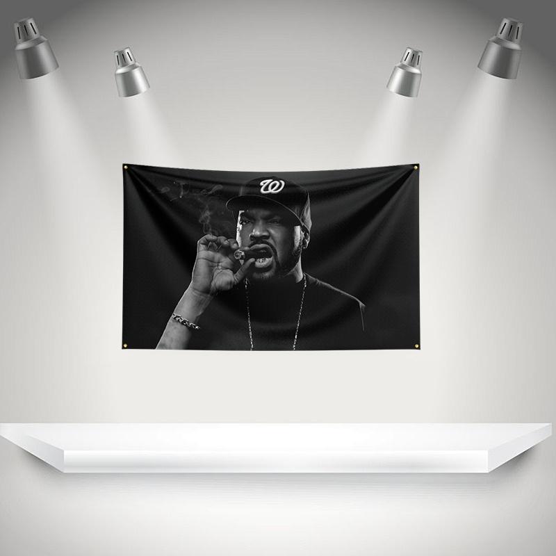 I-Ice Cubes Flag Rock Music Band Banner HD Printing Tapestry Exhibition, Music Band Fans, Garage Decor