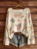 Women's Christmas Gingerbread Man Floral Knitted Sweater Halloween Christmas Atmosphere Daily Wear