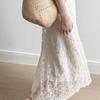 French apricot suspender dress children's summer 2026 new high-end temperament early spring lace heavy industry long dress