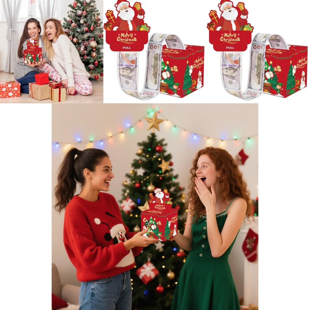 Red Santa Christmas Party Decoration Box With Paper Material For Festive Gift Storage