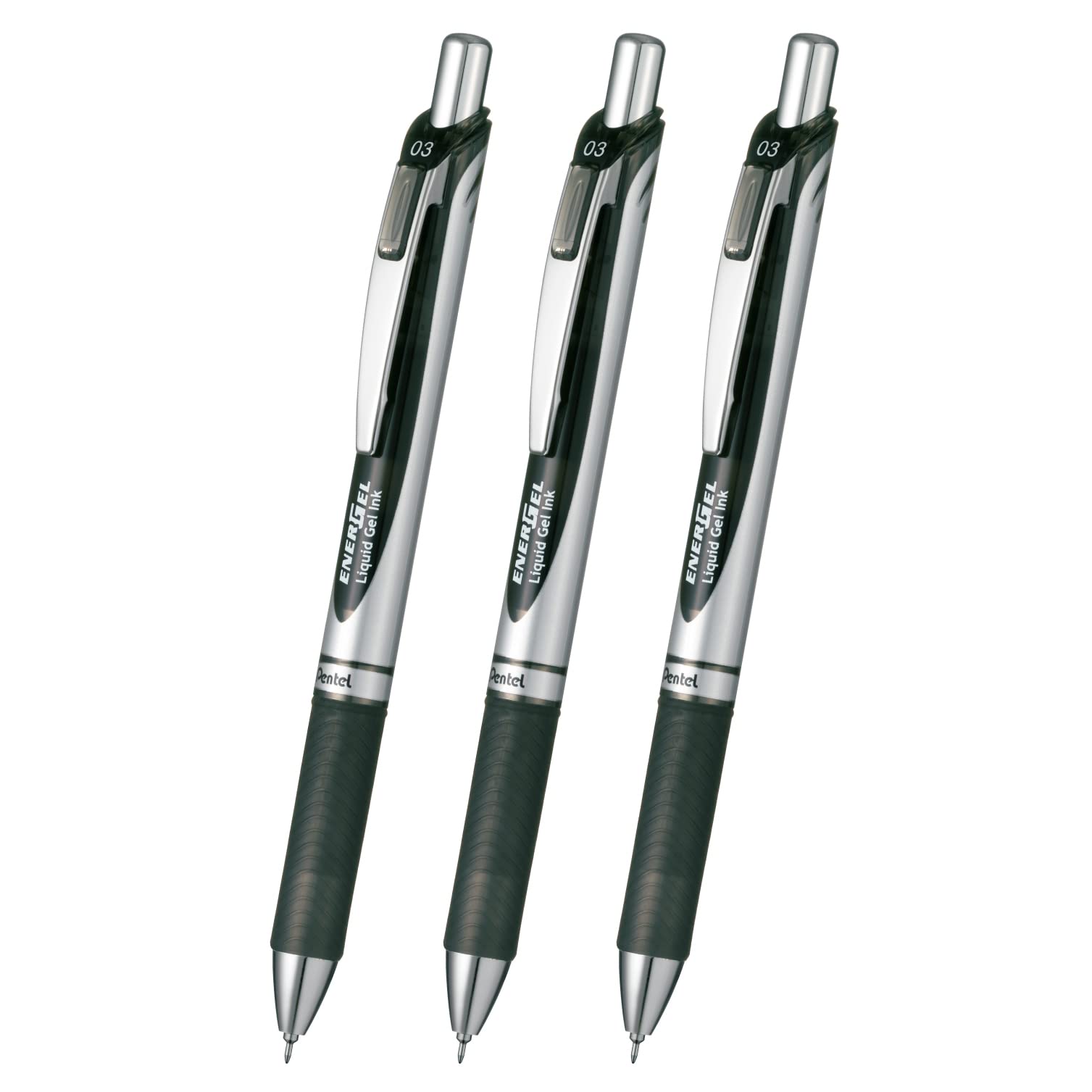 

Гелевая ручка Pentel EnerGel BLN73A3AMZ, Выдвижная, 0.3 мм, Черная, (Набор 3) чёрный