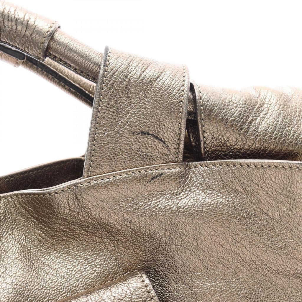 Used LOEWE Nappa Aire Handbag Leather Gold Used Women