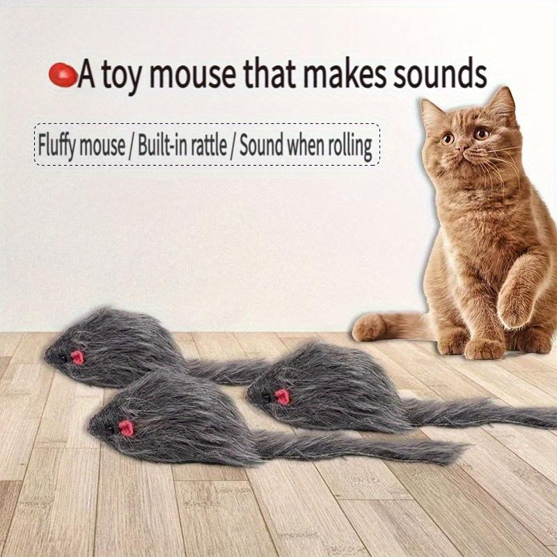 3-100 Stück Plüschmausspielzeug Interaktive falsche Mäuse Geeignet für Katzen Eingebaute Glocke und Geräusch Sicheres Katzen-Neckspielzeug für kleine Katzen