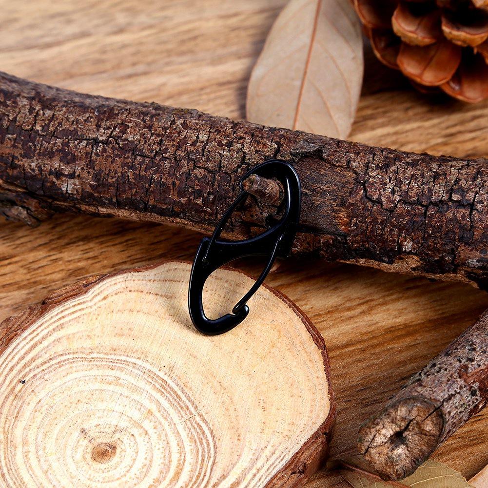 5PCS Alloy Metal Electroplate Camping Carabiner Keychain Quick Release Clip Key  (black)