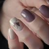 Elegant Purple Press On Fake Nail Matte Finish Reusable Artificial Nail Waterproof Design Easy Application