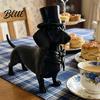 Matte Black Dog Ornament for Office Desk 3D Printed Gentleman Dachshund Figurine, Elegant Sculpture Desktop Ornament, Decor Solid Art Statue Home Gift
