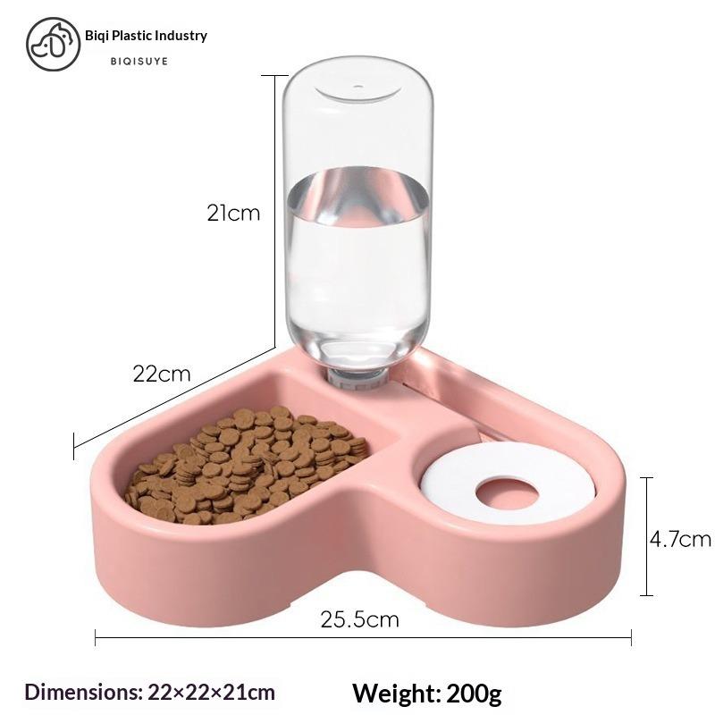 

Cat Bowl Automatic Water Dispenser Heart-shaped Pet Bowl Moisture-proof Mouth Cat Dog Bowl Double Bowl Integrated Eating Utensils розовый