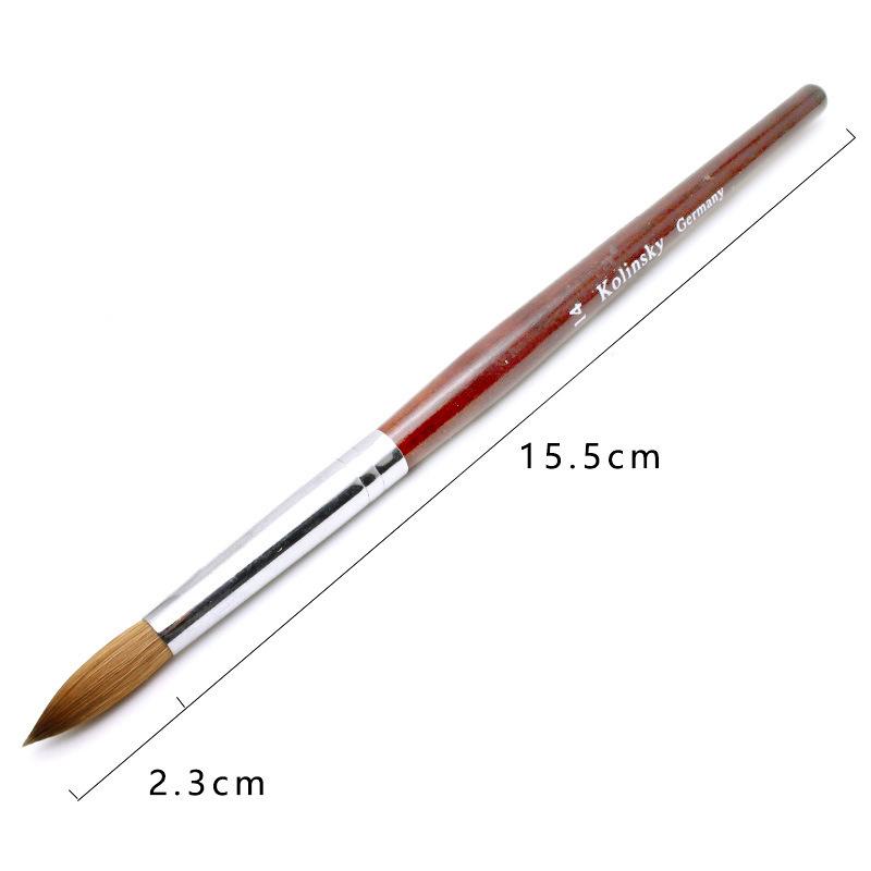 Acrylic Nail Brush Red Wood Handle Gel Builder Manicure Brush Nail Art Tools Nail Salon Size 8-24
