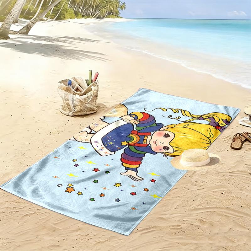 Rainbow Brite2 Print Beach Towel, Large Soft Quick Dry Towel for Beach Camping Swimming