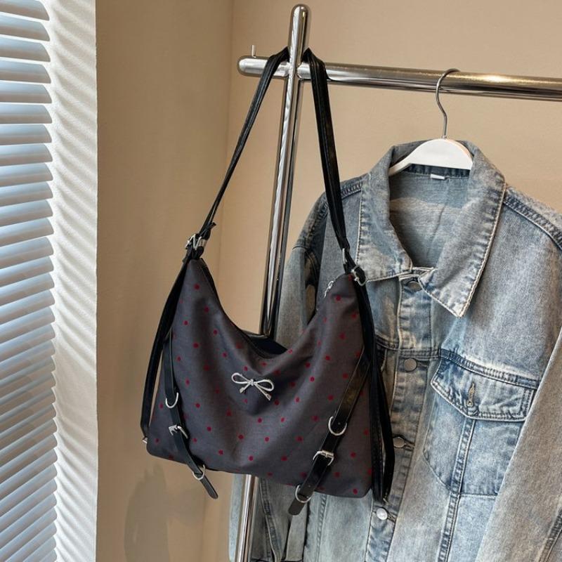 

Персонализированная повседневная плечевая сумка большой вместимости, новая модная сумка-тоут в горошек, рюкзак для通勤. large