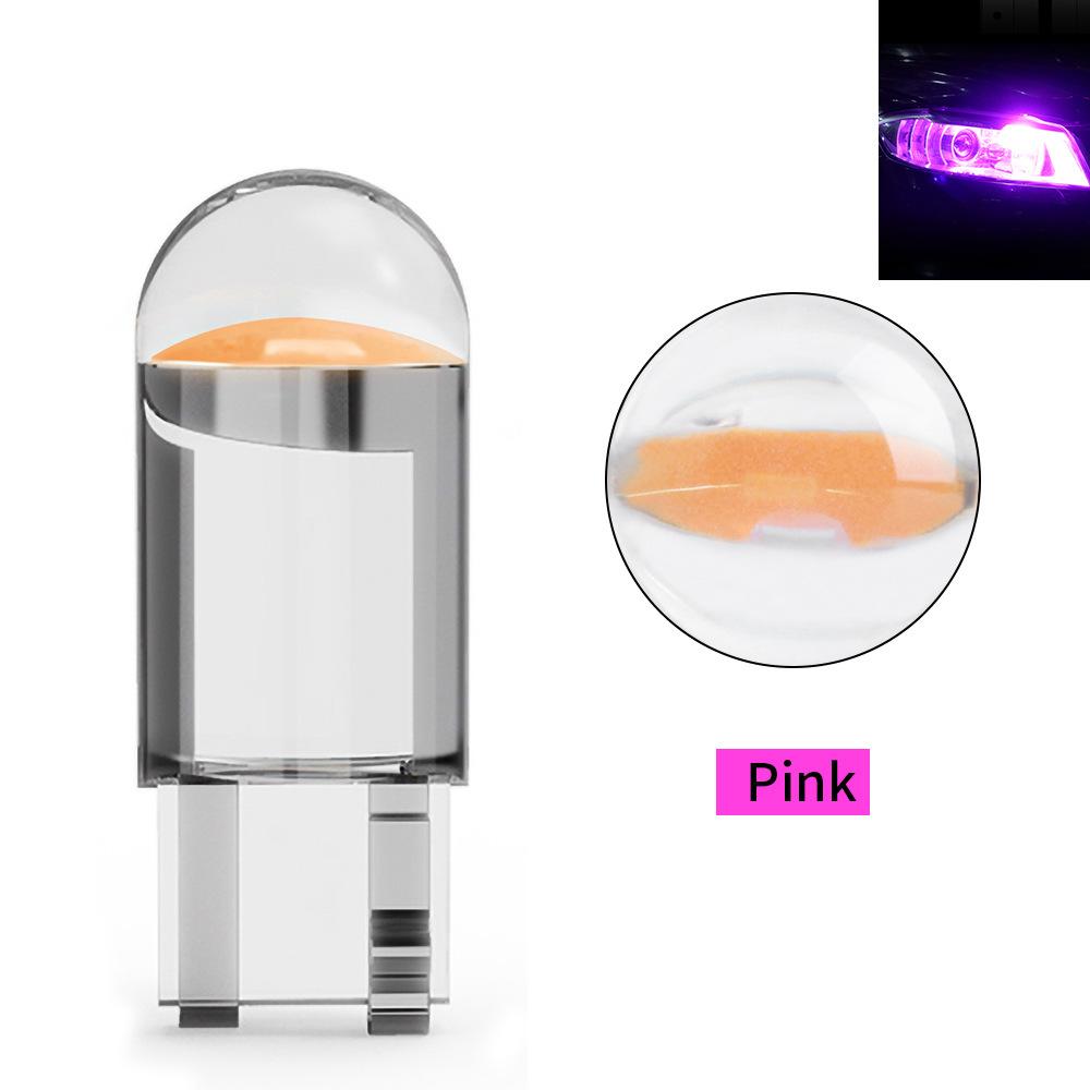 10/50 Pcs COB Glass LED Bulb T10 Car Light 6000K Auto License Plate Lamp Dome Read Light 5W5 LED Signal Light 7 Colors