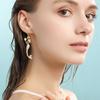 Pinkdudu Romantic Mermaid Pearl Drop Earrings Elegant Shiny Zircon Gold Plated Fantasy Creature Office Party Earring Gifts PD643