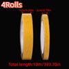 4Rolls Super Traceless Double Sided Tape Strong Adhesion Heat Resistant Cloth Base Tape High Viscosity Translucent
