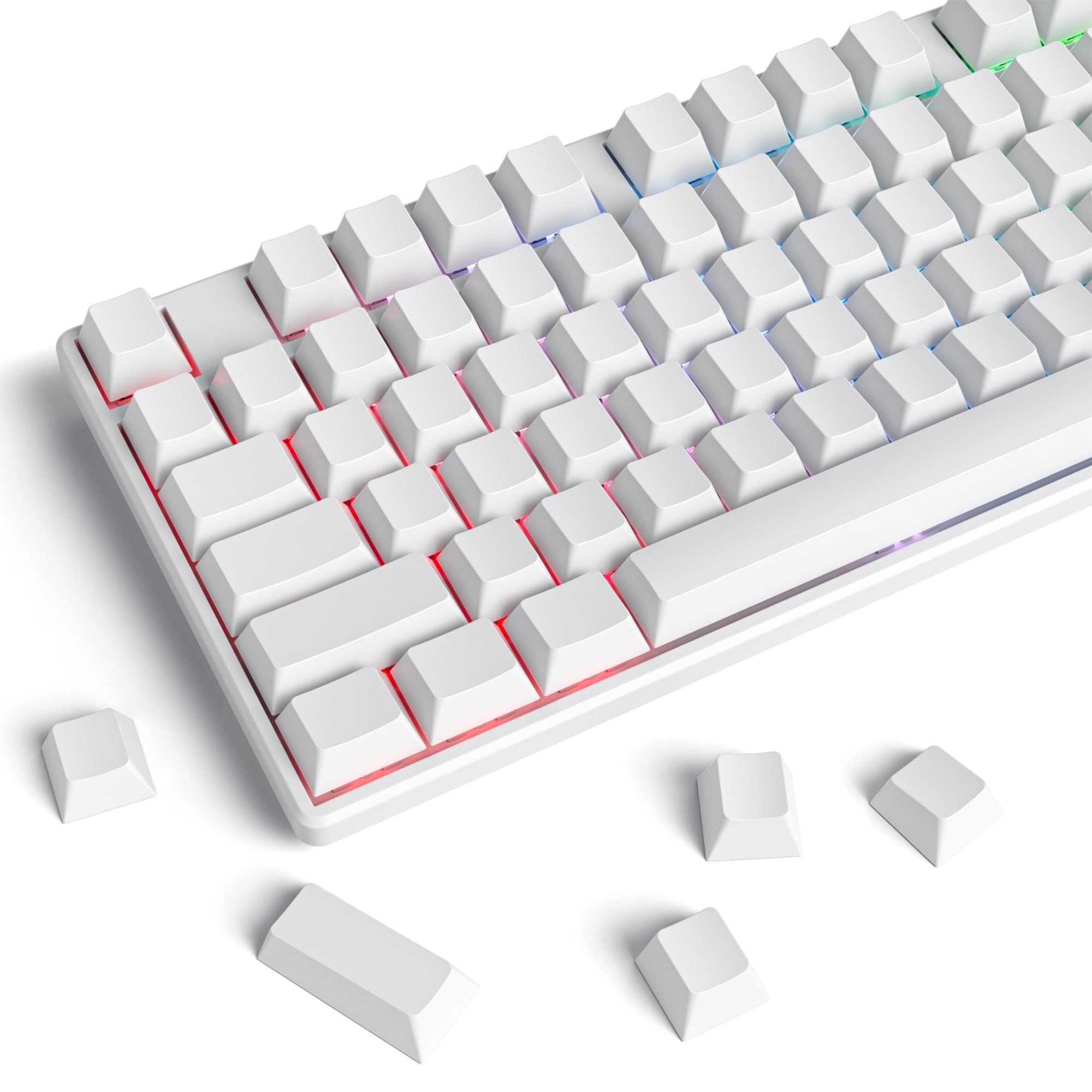 

Blank Thick PBT White Cherry Minimalist White 128 Keycaps Custom Keycaps for Cherry Gateron MX Switch Mechanical Keyboard Keycaps, Keycaps, Profile, білий