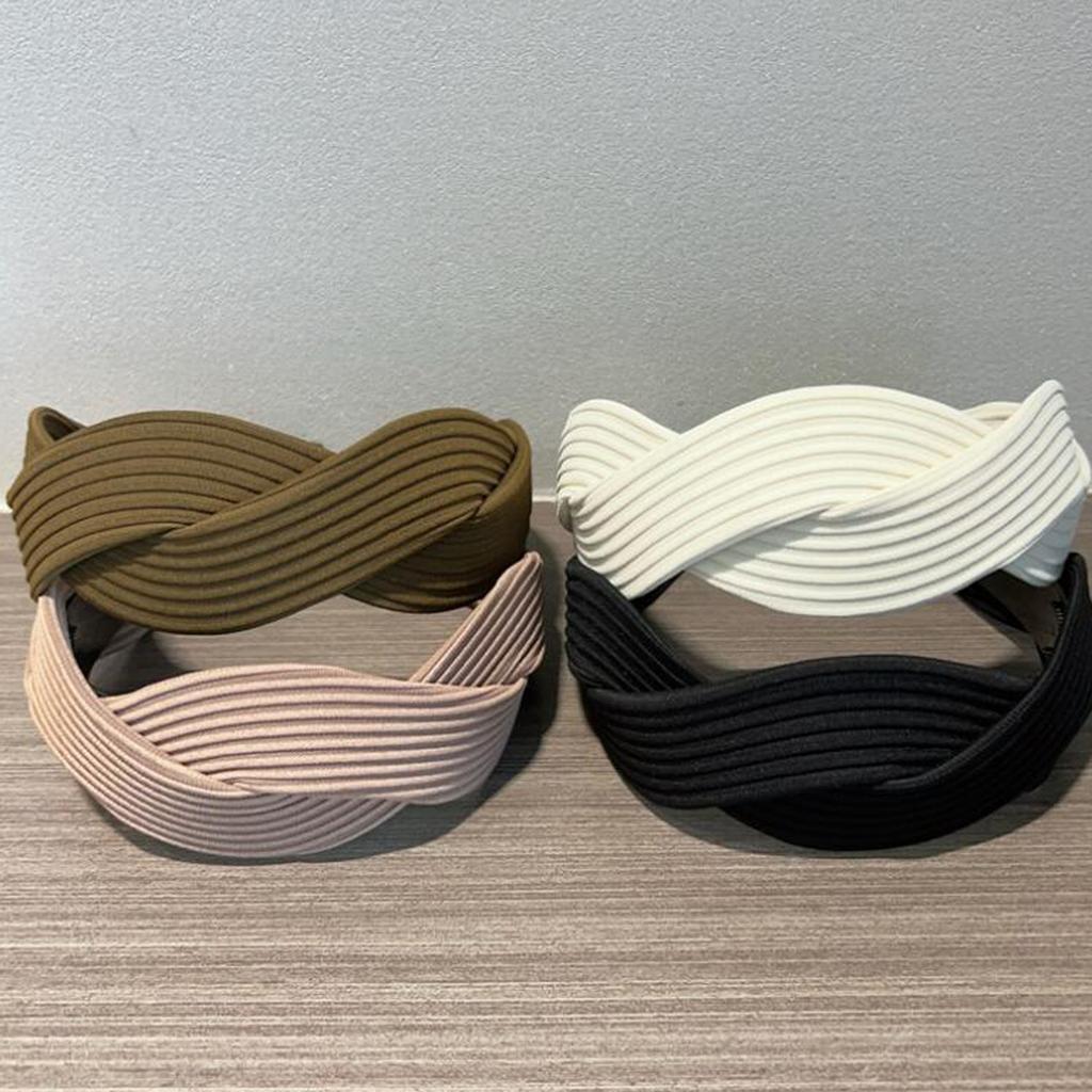 PROLY New Fashion Hair Accessories For Women Wide Side Braided Headband Casual Solid Color Turban Autumn Hairband