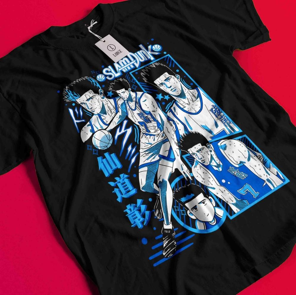 

Slam Dunk T-shirt Slam Dunk Team Basketball Anime Hanamichi Shirt Ryota Akira BB075 3XL