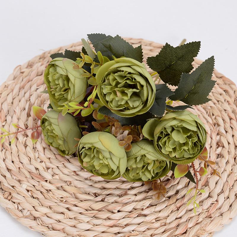 Simulation Golden Peony For Indoor Home Party Decoration Core Pack Flower Peony