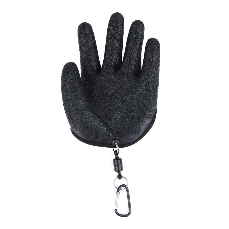 Fishing Gloves Waterproof Anti Slip Puncture Resistant Quick Wear with Carabiner for Ice Fishing Boating Outdoor Sports