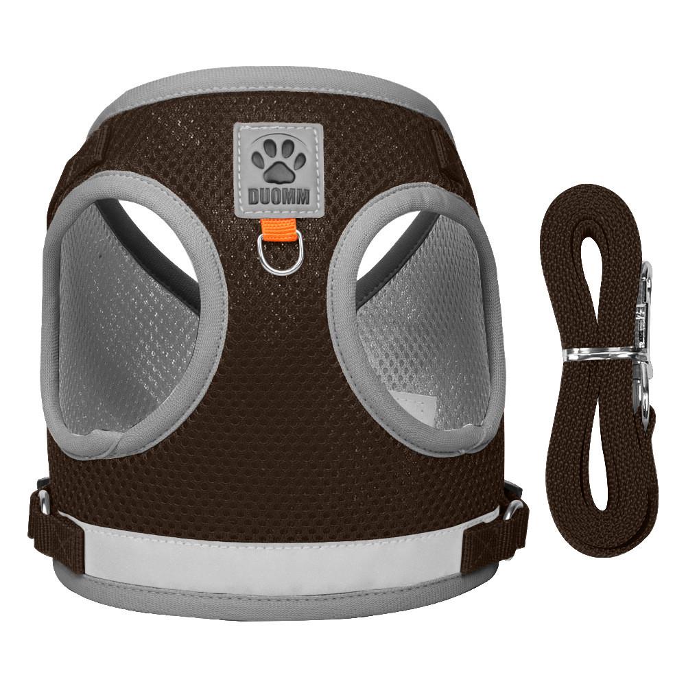 Pet Harness With Double Layer Mesh Reflective Breathable For Dogs And Cats