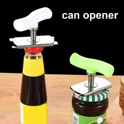 Ouvre-boîte à poignée réglable Prise facile Acier inoxydable Ouvre-couvercle