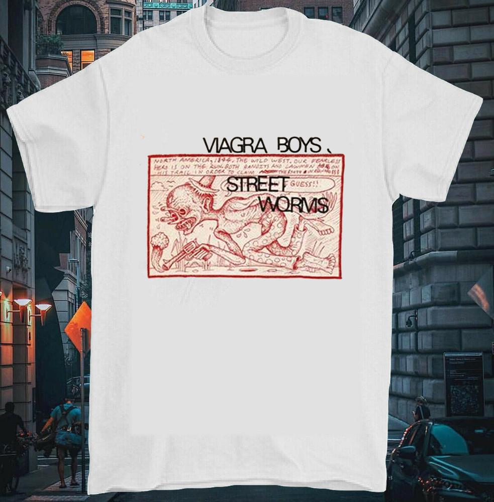 Группа Viagra Boys Хлопковая футболка с коротким рукавом Street Worms Полный размер S-5XL Унисекс Футболка XXL