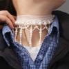 White Tassel Beads Necklace Creative Mesh Neck Jewelry Neck Pendant Pearl Lace Choker  Bride