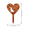 Cemetery Decoration with Metal Grave Stake, Heart Shape Memorial Plaque