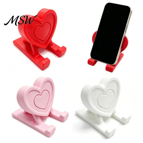 PLA Desk Organizer 3D Printed Heart Phone Holder, Love Shape Mobile Desktop Mount Stand, Cell Tablet Mount, Valentine's Day Gift Reusable Stand