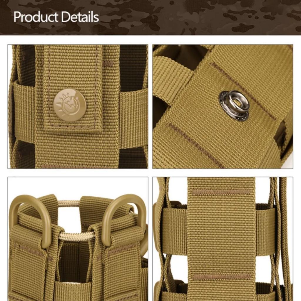 Tactical Molle Water Bottle Bag Outdoor Camping Hiking String Holder Multifunction Bottle Storage Pouch Pocket