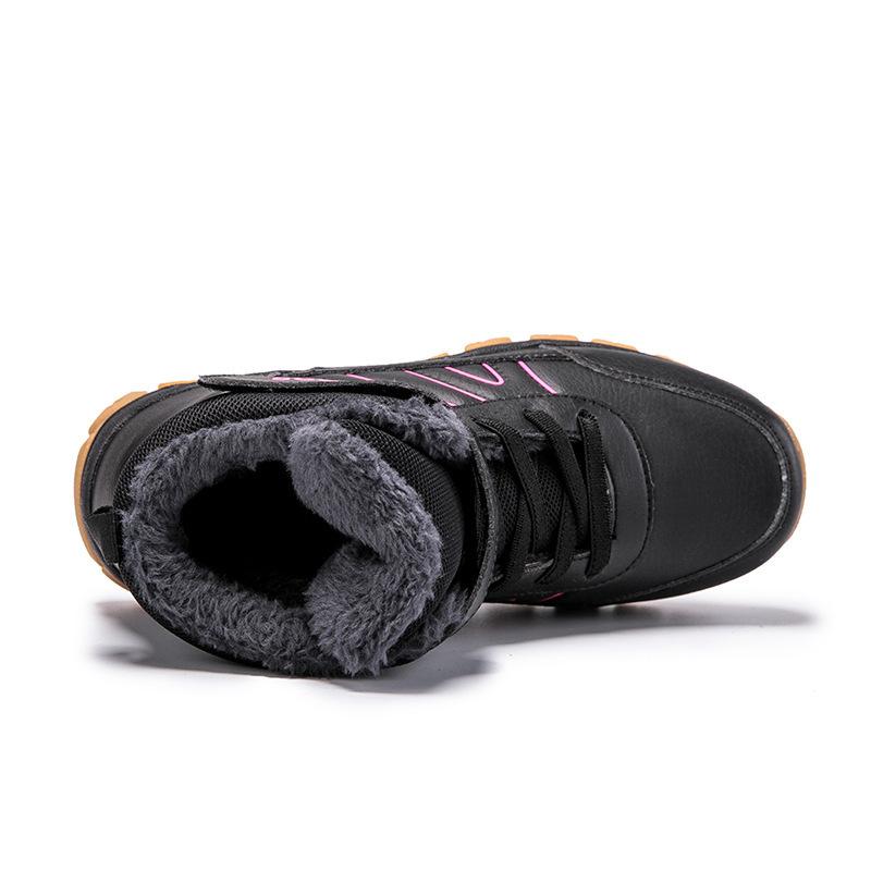 2020 Winter New Velvet High-top Women's Shoes, Korean Version of Student Lace-up Versatile Waterproof Snow Boots Women's Tide Cotton Shoes