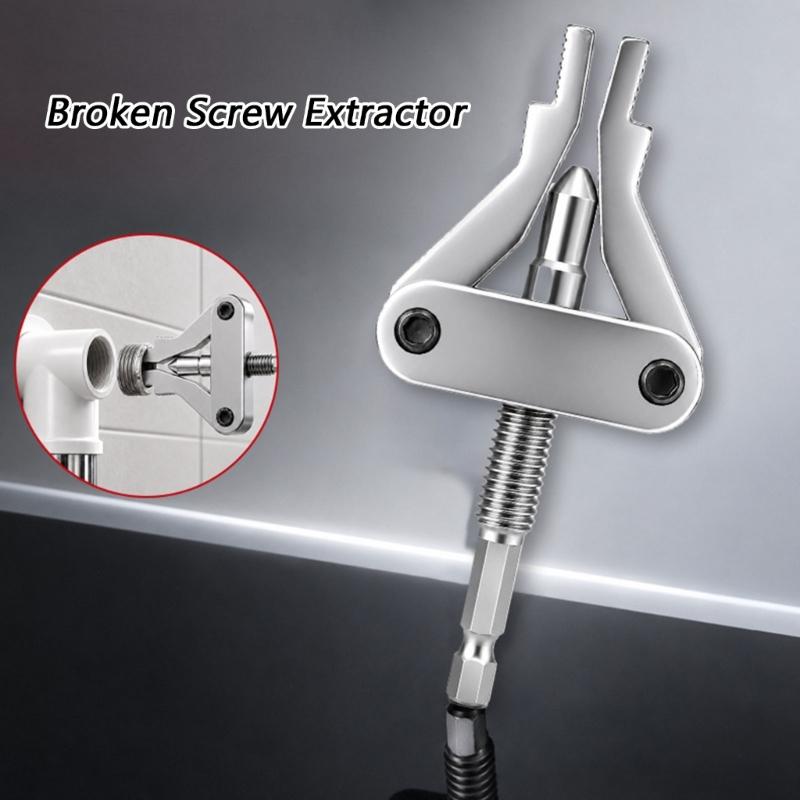 Drill-Driven Plumbing Extractors Tool with Internal Gripping Jawing for Broken Threaded Pipe and Fitting Maintenance