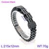 Men's Fashion Double-Layer Square Chain Titanium Steel Bracelet with Magnetic Clasp