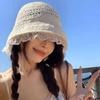 Foldable Straw Lace Hat Hollow Sunshade Hat New Sun Cap