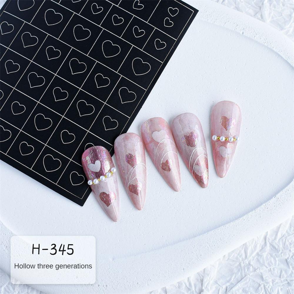 1pc Airbrush Stencil For Nails Heart Butterfly Stars Pattern Hollow Nail Sticker Templates For French Manicure Tips Nail Design