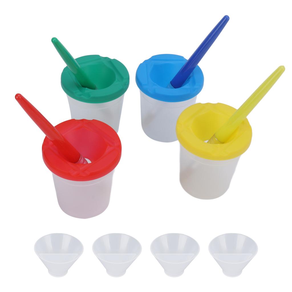 Paint Mixing Cup Set Premium Material Spill Proof Wide Application Paint Cups with Brushes for Art Painting Course