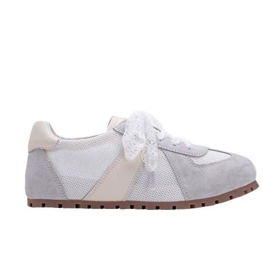 Ribbon German Training Shoes Women's Retro Flat-bottomed Casual Shoes Summer Lightweight and Versatile Sports Forrest Gump Shoes