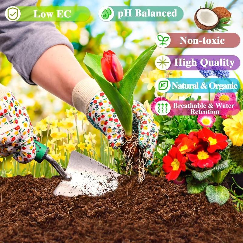 100% Bio Premium Kokosziegel, Natürliches Kokosfasermoor Substrat, Ökologisches Pflanz-Garten-Topf-Wachstumsmedium