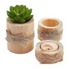 3Pcs Wooden Stump Candle Holder Votive Tealight Candle Stand Rustic Farmhouse Living Room Bathroom Candlestick Decoration Table Centerpiece Ornament