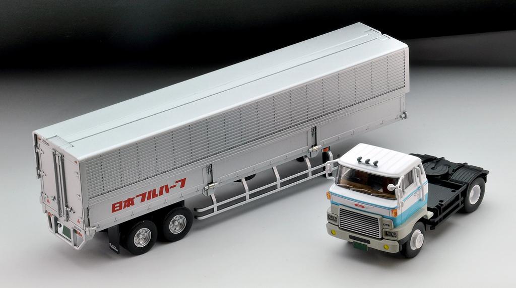 Tomica Limited Vintage Neo Maßstab Hino HE366 Flügeldach-Auflieger Fruehauf Fertigmodell 1/64 LV-N167a (Nippon FPR239) Weiß/Blau,