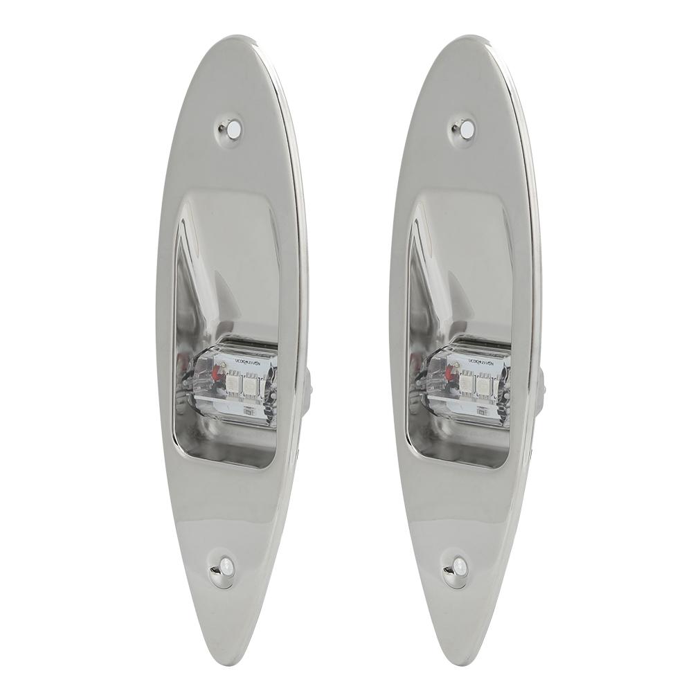 

Pair LED Navigation Light Red Green Stainless Steel for Marine Boat 12V