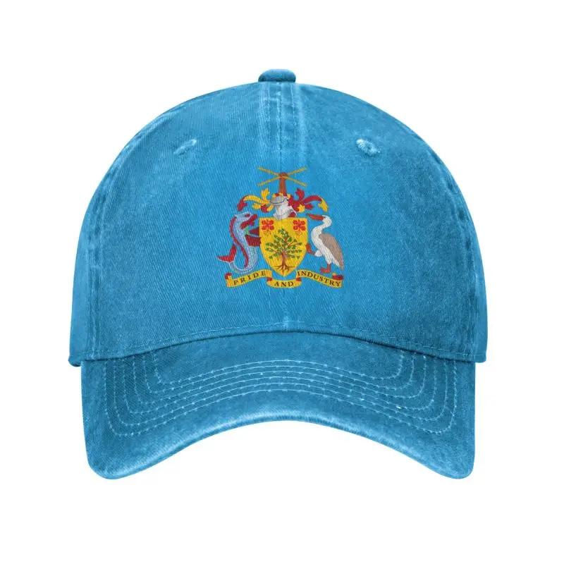 Custom Fashion Unisex Cotton Coat Of Arms Of Barbados Baseball Cap Adult Adjustable Dad Hat for Unisex Women Outdoor