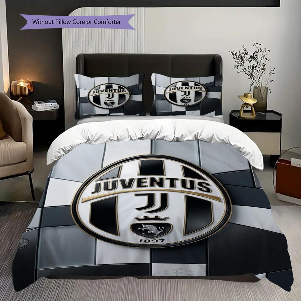 Set tre pezzi Orgoglio Heritage Juventus (1 * copripiumino + 2 * federa, senza nucleo) Copripiumino e federa morbidi e confortevoli
