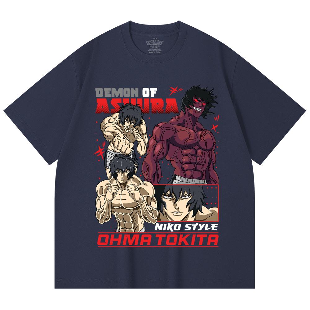 230 Gsm 100% Cotton Baki V5 Ohma Print Unisex Heavy Cotton T Shirt