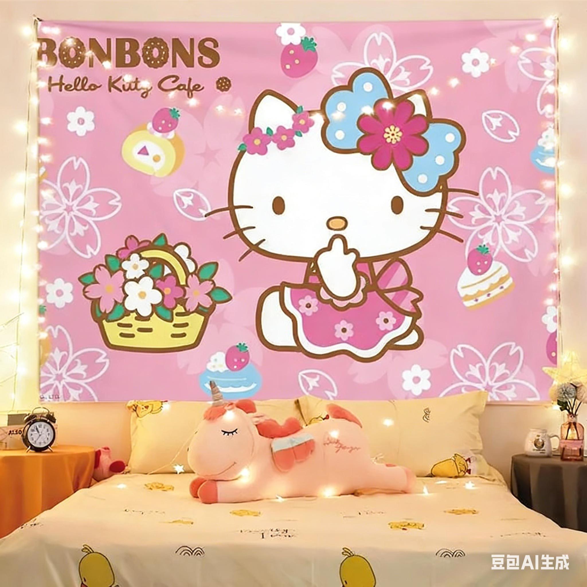 

Очаровательный гобелен My Melody с подвесным креплением Милый узор с кроликом Подвесной гобелен Идеально подходит для декора комнаты девочки Комнаты в общежитии 74x94cm(29x37in)