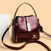 Bucket Bag, Crocodile Pattern Middle-aged and Elderly Women's Bag, Single-shoulder Crossbody Bag, Hand-held Mother's Bag
