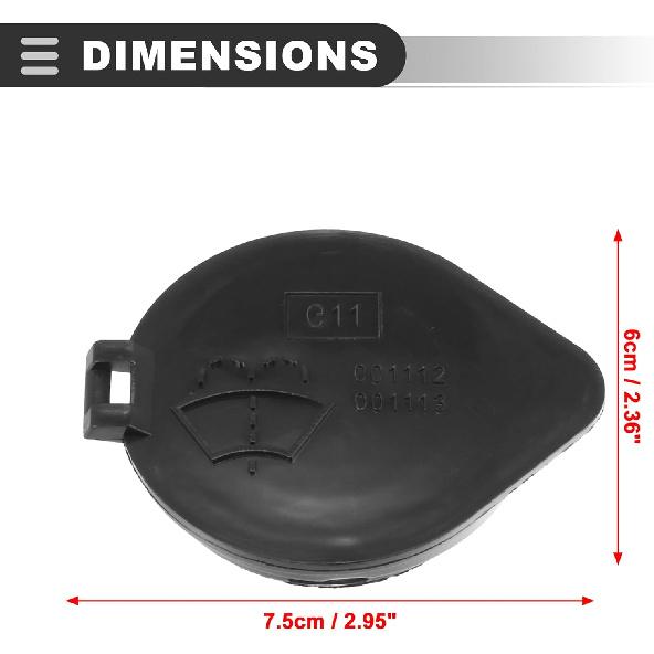 Motoforti Windshield Washer Fluid, Reservoir Bottle Tank Cap, for Toyota RAV4 2012-2018, Plastic, No.85316-48060, Black
