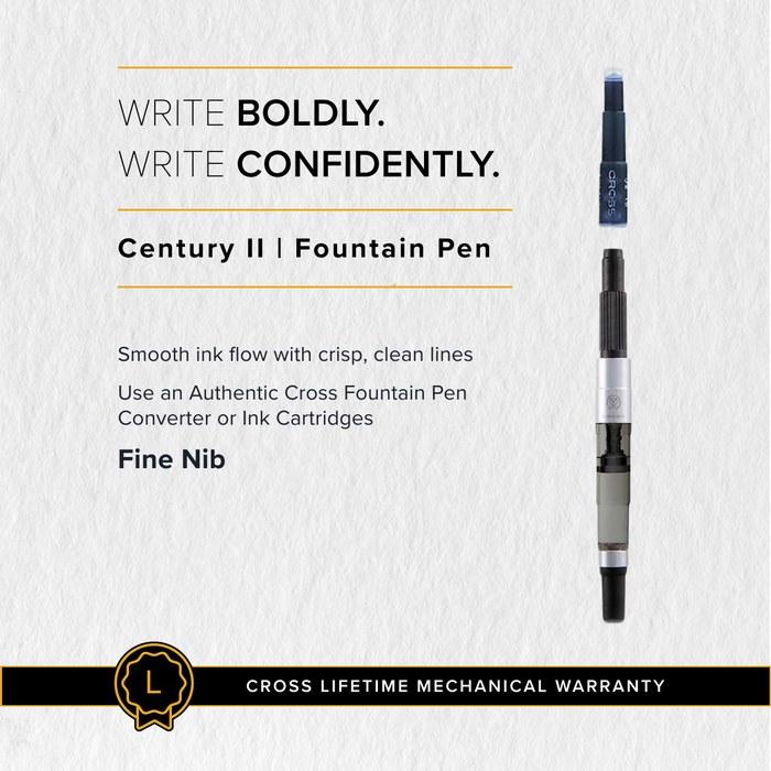 Cross Century 2 Fountain Pen F Fine Nib 3309-F Medalist