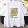 Orange Branch Print Classic TShirt  Unisex Kawaii Summer Tops Women Game Graphic Tees Harajuku Cartoon Funny Shirt Female
